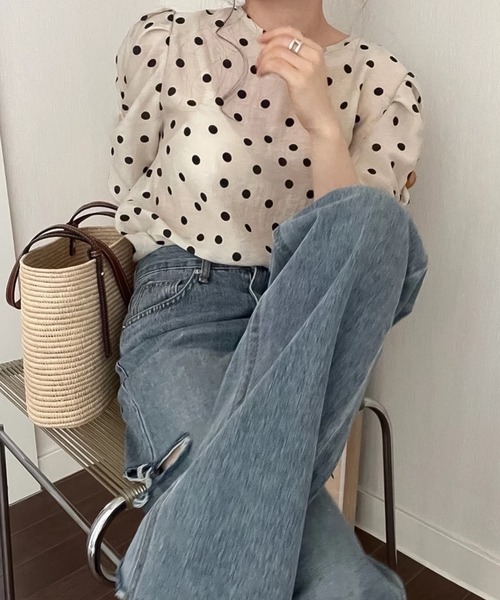 希少 Drawer購入 formo 定価3.5万 リボン ドット ブラウスシャツ 希少 Drawer購入 formo 定価3.5万 リボン ドット ブラウスシャツ 希少