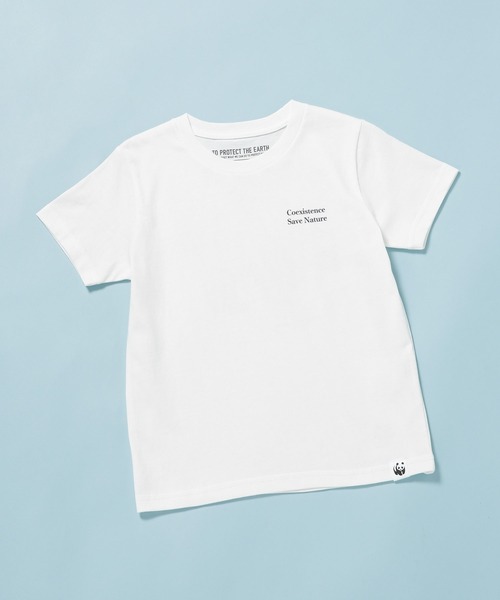 NANO universe（ナノユニバース）の「《WEB限定》WWF ANIMAL Tシャツ 半袖 2（Tシャツ/カットソー・キッズ・ライトカーキ/ホワイト/ライトベージュ/スミクロ・120/110/100）」の2枚目の写真