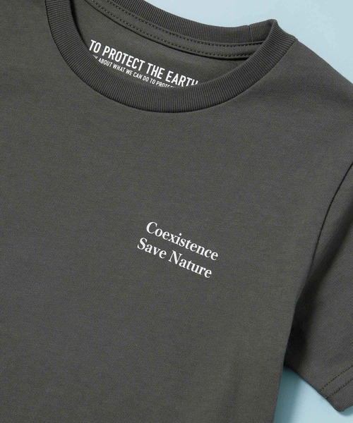 NANO universe（ナノユニバース）の「《WEB限定》WWF ANIMAL Tシャツ 半袖 2（Tシャツ/カットソー・キッズ・ライトカーキ/ホワイト/ライトベージュ/スミクロ・120/110/100）」の5枚目の写真