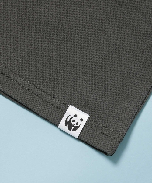 NANO universe（ナノユニバース）の「《WEB限定》WWF ANIMAL Tシャツ 半袖 2（Tシャツ/カットソー・キッズ・ライトカーキ/ホワイト/ライトベージュ/スミクロ・120/110/100）」の7枚目の写真