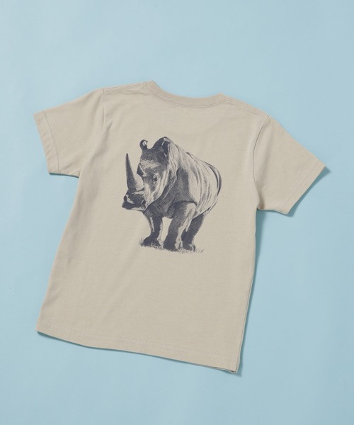 NANO universe（ナノユニバース）の「《WEB限定》WWF ANIMAL Tシャツ 半袖 2（Tシャツ/カットソー・キッズ・ライトカーキ/ホワイト/ライトベージュ/スミクロ・120/110/100）」の14枚目の写真