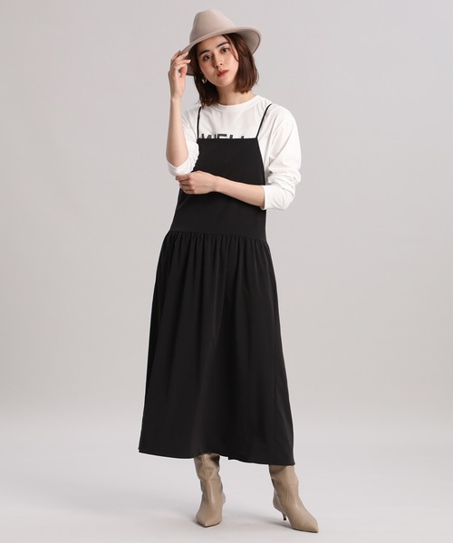 INED（イネド）の「ロングキャミワンピース（ワンピース・レディース・ブラック/モカ・9号）」の10枚目の写真