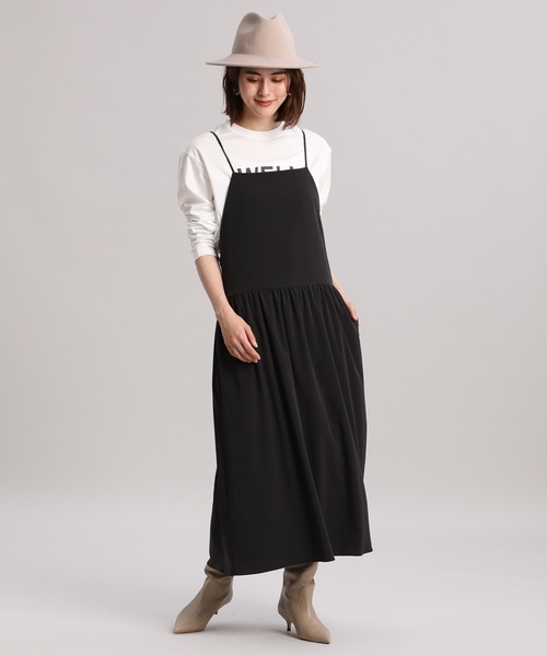 INED（イネド）の「ロングキャミワンピース（ワンピース・レディース・ブラック/モカ・9号）」の6枚目の写真