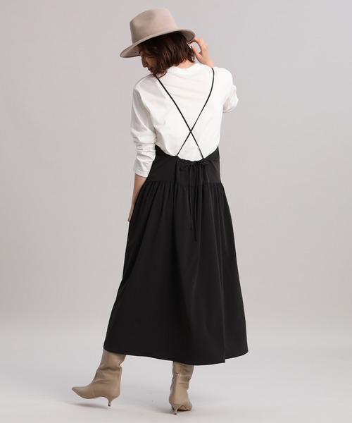 INED（イネド）の「ロングキャミワンピース（ワンピース・レディース・ブラック/モカ・9号）」の9枚目の写真