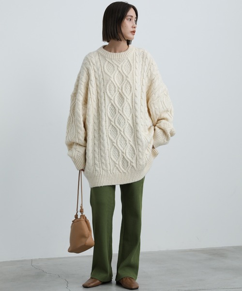 select MOCA(セレクトモカ)の「シンプルリブリラックスカラーパンツ(スラックス・レディース・ブラック/オリーブ/ブルーグレー/ダークラベンダー/テラコッタ・SMALL/MEDIUM/LARGE)」の15枚目の写真