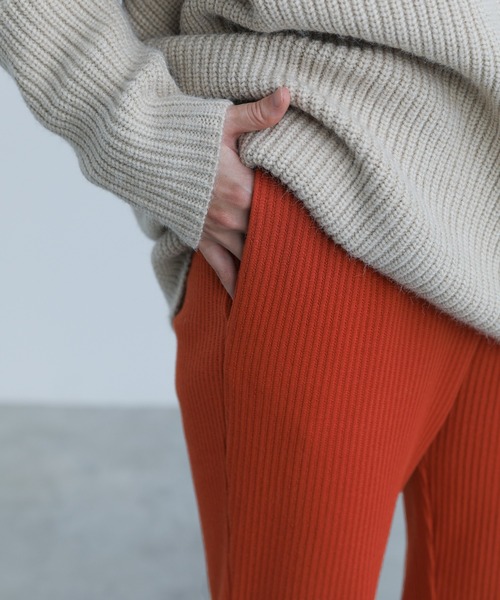 select MOCA(セレクトモカ)の「シンプルリブリラックスカラーパンツ(スラックス・レディース・ブラック/オリーブ/ブルーグレー/ダークラベンダー/テラコッタ・SMALL/MEDIUM/LARGE)」の19枚目の写真