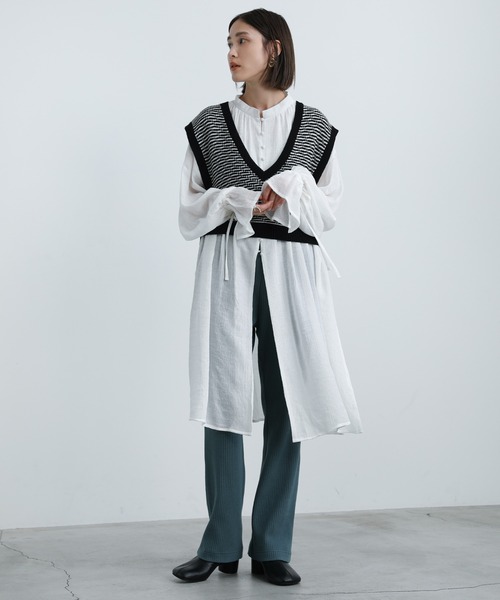 select MOCA(セレクトモカ)の「シンプルリブリラックスカラーパンツ(スラックス・レディース・ブラック/オリーブ/ブルーグレー/ダークラベンダー/テラコッタ・SMALL/MEDIUM/LARGE)」の16枚目の写真