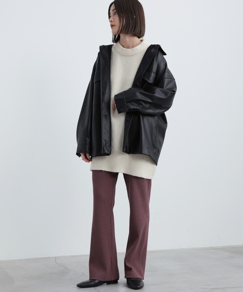 select MOCA(セレクトモカ)の「シンプルリブリラックスカラーパンツ(スラックス・レディース・ブラック/オリーブ/ブルーグレー/ダークラベンダー/テラコッタ・SMALL/MEDIUM/LARGE)」の14枚目の写真