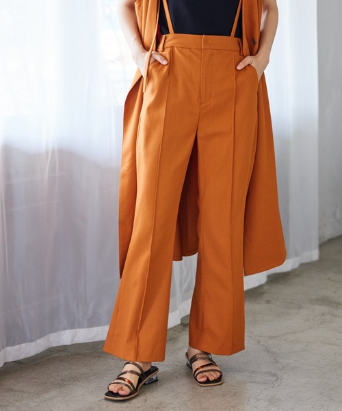 mysty woman(ミスティウーマン)の「サスツキセンタープレスパンツ 218054(スラックス・レディース・ダークブラウン/カーキ/オレンジ/ライトブラウン/ダークグリーン/ブラック・FREE)」の6枚目の写真