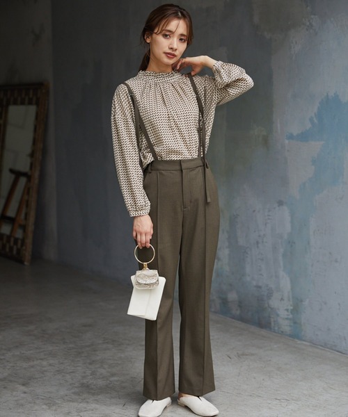 mysty woman(ミスティウーマン)の「サスツキセンタープレスパンツ 218054(スラックス・レディース・ダークブラウン/カーキ/オレンジ/ライトブラウン/ダークグリーン/ブラック・FREE)」の10枚目の写真