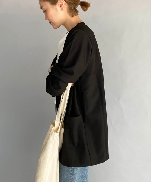 PICCIN（ピッチン）の「【セットアップ対応】オーバーサイズノーカラージャケット（ノーカラージャケット・レディース・ブラック/アッシュブラウン・M）」の16枚目の写真