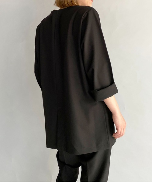 PICCIN（ピッチン）の「【セットアップ対応】オーバーサイズノーカラージャケット（ノーカラージャケット・レディース・ブラック/アッシュブラウン・M）」の5枚目の写真
