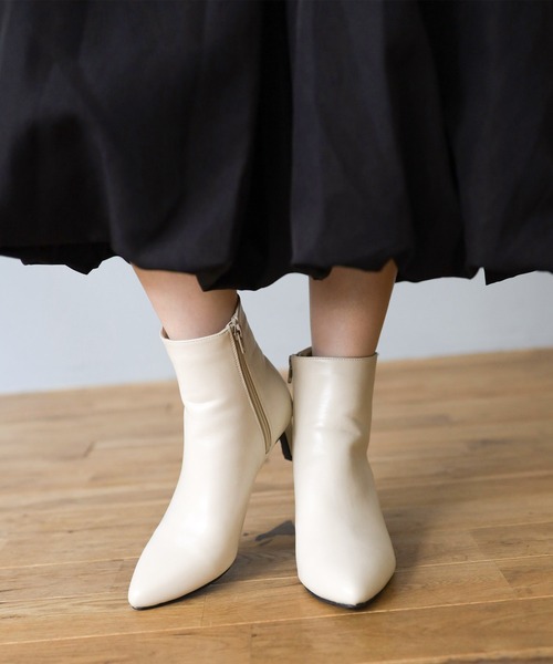 BUTTERO ショートブーツ インヒール EVOL ショートブーツ スクエアトゥ チャンキーヒール ハイヒール