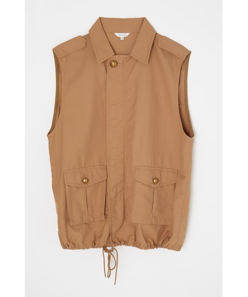 MOUSSY（マウジー）の「SLEEVELESS UTILITY ジャケット（ミリタリージャケット・レディース・カーキ/ベージュ・FREE）」の7枚目の写真