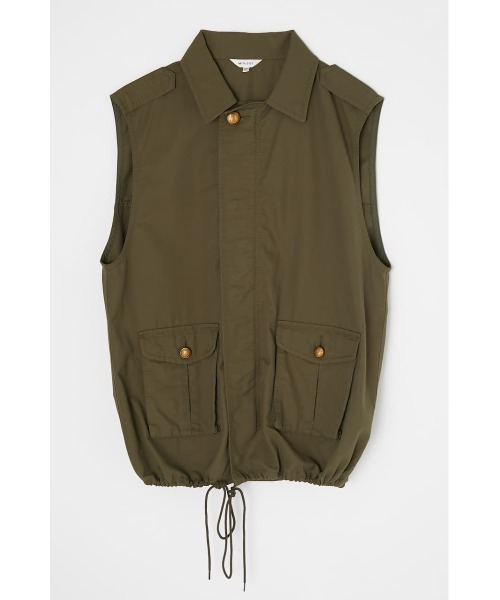 MOUSSY（マウジー）の「SLEEVELESS UTILITY ジャケット（ミリタリージャケット・レディース・カーキ/ベージュ・FREE）」の8枚目の写真