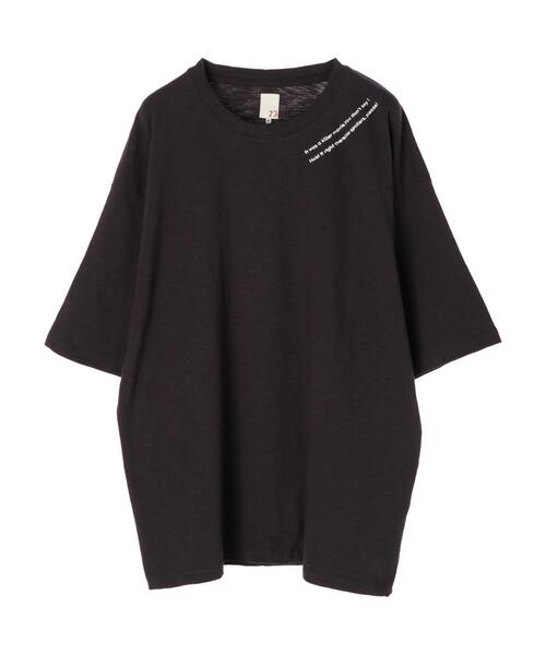 SEVENDAYS=SUNDAY(セブンデイズサンデイ)の「ドライブインシアター刺繍5分袖TEE *(Tシャツ/カットソー・レディース・オフホワイト/ブラック/グリーン/ブルー・L/M)」の5枚目の写真