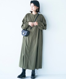 haco!（ハコ）の「さっと羽織って後ろ姿も抜かりなくかわいいボリューム袖ワンピース（ワンピース・レディース）」