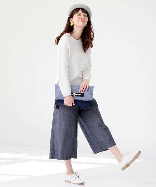 Another Edition(アナザーエディション)の「ガウチョパンツ/AEBC GAUCHO PT(その他パンツ・レディース・ネイビー/ライトブルー・MEDIUM/SMALL)」の2枚目の写真