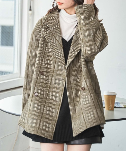 WEGO（ウィゴー）の「WEGO/メルトンダブルテーラードジャケット（テーラードジャケット・レディース・グリーン/ライトベージュ/ベージュ系その他2/ブラック/ブラック系その他2・FREE）」の16枚目の写真