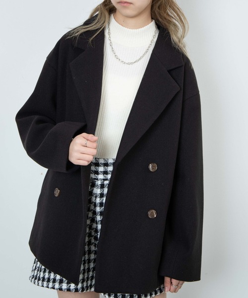 WEGO（ウィゴー）の「WEGO/メルトンダブルテーラードジャケット（テーラードジャケット・レディース・グリーン/ライトベージュ/ベージュ系その他2/ブラック/ブラック系その他2・FREE）」の19枚目の写真