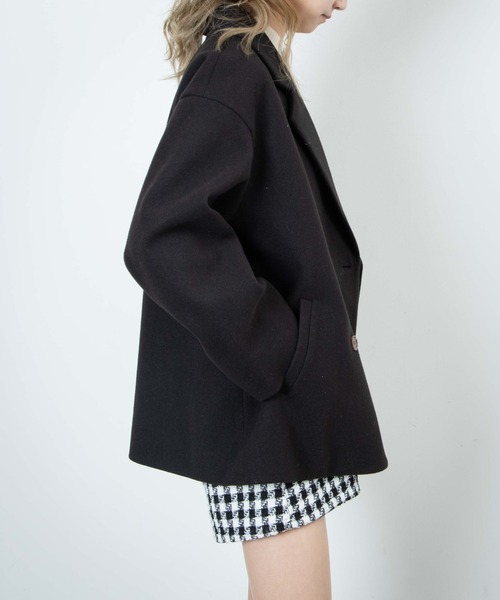 WEGO（ウィゴー）の「WEGO/メルトンダブルテーラードジャケット（テーラードジャケット・レディース・グリーン/ライトベージュ/ベージュ系その他2/ブラック/ブラック系その他2・FREE）」の21枚目の写真