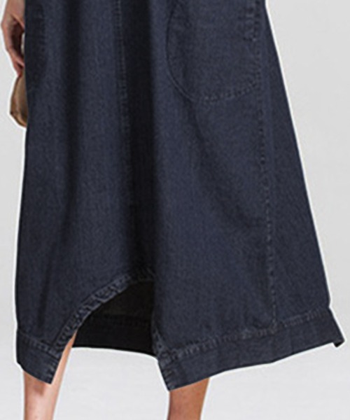 Amulet(アミュレット)の「2WAYデニム風ワンピースパンツ(ワンピース・レディース・ブルー/ブラック・M/L/XL)」の15枚目の写真