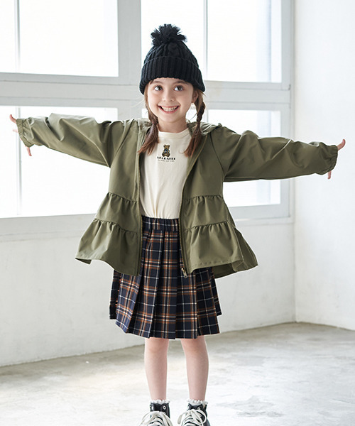 b・ROOM(ビールーム)の「ペプラムマウンテンパーカ(マウンテンパーカー・キッズ・ネイビー/カーキ/ライトピンク/ベージュ・110cm/130cm/120cm/90cm/100cm)」の14枚目の写真