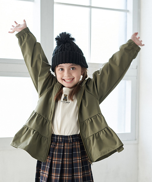 b・ROOM(ビールーム)の「ペプラムマウンテンパーカ(マウンテンパーカー・キッズ・ネイビー/カーキ/ライトピンク/ベージュ・110cm/130cm/120cm/90cm/100cm)」の15枚目の写真