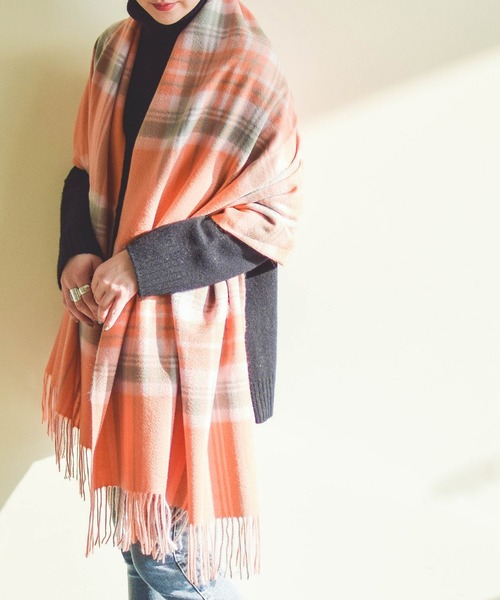 デミルクスビームス　カシミア　ストール　チェック Demi-Luxe BEAMS（デミルクス ビームス）の「Demi-Luxe BEAMS