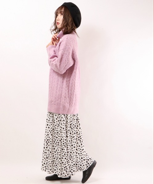 FUNALIVE（ファンアライブ）の「【je crois soi】ケーブル編ニットチュニック（チュニック・レディース・オフホワイト/ピンク/ブルー・FREE）」の14枚目の写真