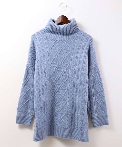 FUNALIVE（ファンアライブ）の「【je crois soi】ケーブル編ニットチュニック（チュニック・レディース・オフホワイト/ピンク/ブルー・FREE）」の22枚目の写真