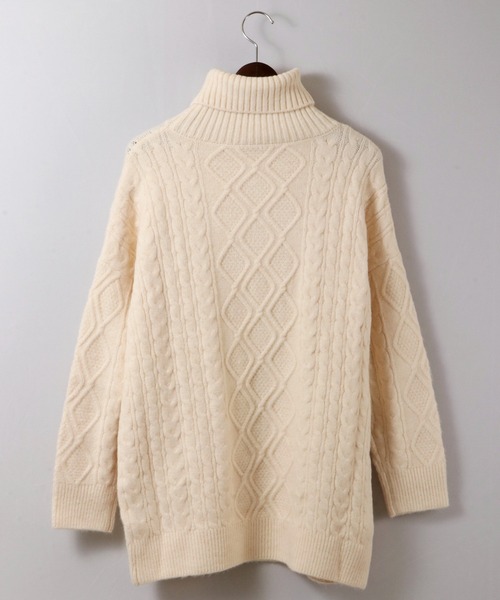 FUNALIVE（ファンアライブ）の「【je crois soi】ケーブル編ニットチュニック（チュニック・レディース・オフホワイト/ピンク/ブルー・FREE）」の16枚目の写真