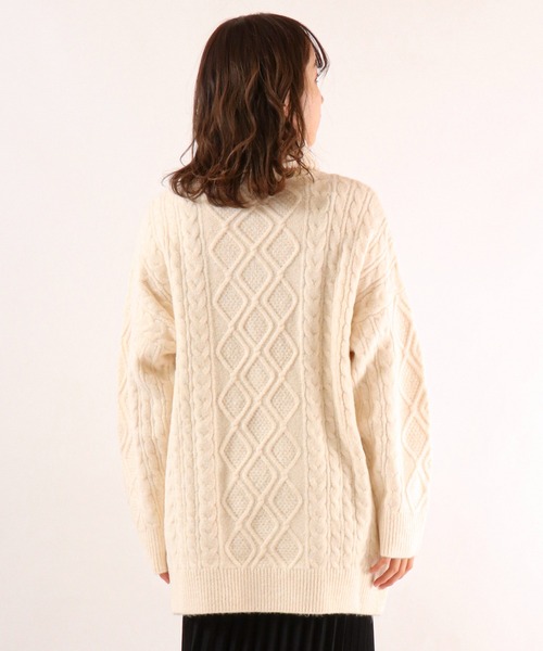 FUNALIVE（ファンアライブ）の「【je crois soi】ケーブル編ニットチュニック（チュニック・レディース・オフホワイト/ピンク/ブルー・FREE）」の19枚目の写真
