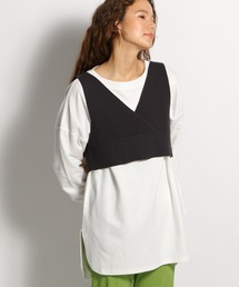 niko and... | ニットベスト付きレイヤードセットプルオーバー(Tシャツ/カットソー)