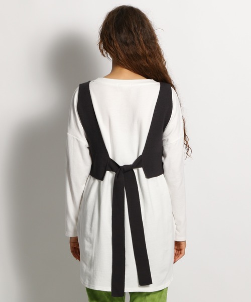 niko and...（ニコアンド）の「ニットベスト付きレイヤードセットプルオーバー（Tシャツ/カットソー・レディース・グリーン/スモーク/モカ・MEDIUM/LARGE）」の12枚目の写真