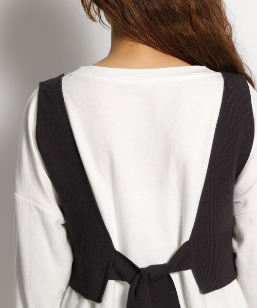 niko and...（ニコアンド）の「ニットベスト付きレイヤードセットプルオーバー（Tシャツ/カットソー・レディース・グリーン/スモーク/モカ・MEDIUM/LARGE）」の16枚目の写真