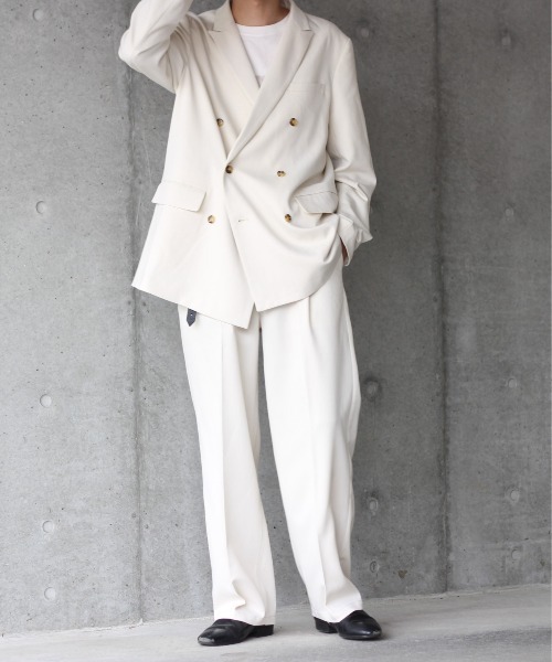 y/m by れぽすけ(イムバイレポスケ)の「センタープレスストレートパンツ(スラックス・メンズ・ブラック/オフホワイト・MEDIUM/LARGE)」の20枚目の写真