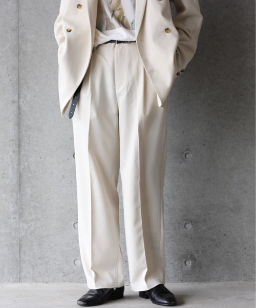 y/m by れぽすけ(イムバイレポスケ)の「センタープレスストレートパンツ(スラックス・メンズ・ブラック/オフホワイト・MEDIUM/LARGE)」の17枚目の写真