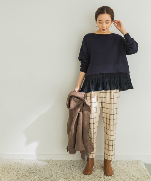 URBAN RESEARCH(アーバンリサーチ)の「2WAYプリーツドッキングニット(ニット/セーター・レディース・ブルー系その他/ネイビー/ベージュ・FREE)」の22枚目の写真