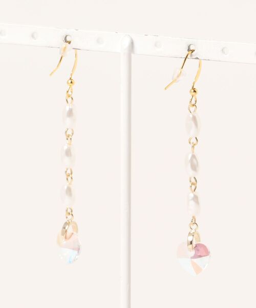 tone（トーン）の「【LoveAmooN】crystalshimmer  heart(MA)（ピアス（両耳用）・レディース・ゴールド・FREE）」の2枚目の写真