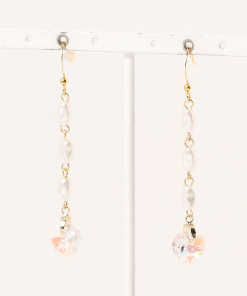 tone（トーン）の「【LoveAmooN】crystalshimmer  heart(MA)（ピアス（両耳用）・レディース・ゴールド・FREE）」の4枚目の写真