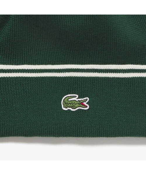 LACOSTE(ラコステ)の「ダブルボーダーニットキャップ(ニットキャップ/ビーニー・レディース・ネイビー/グリーン・FREE)」の5枚目の写真