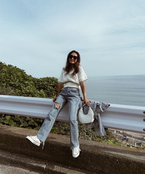 esutoreja（エストレジャ）の「カラーケーブルニットベスト（ニット/セーター・レディース・ホワイト/ピンク/ベージュ・FREE）」の7枚目の写真