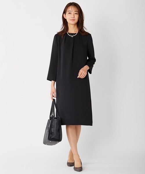 J.PRESS Ladies(J.プレス レディス)の「【洗える】ヴィーナスダブルクロス ワンピース(ワンピース・レディース・ブラック系/ネイビー系・XS)」の6枚目の写真