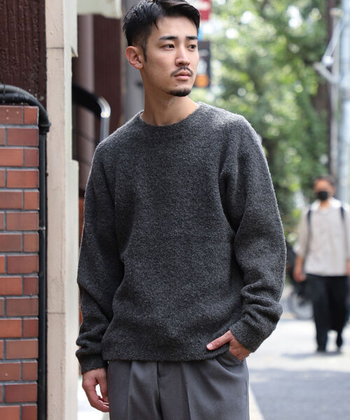 BEAMS（ビームス）の「BEAMS / 5ゲージ ブークレ クルーネック（ニット/セーター・メンズ・ブラック/ベージュ/グレー系その他・LARGE/SMALL/MEDIUM）」の10枚目の写真