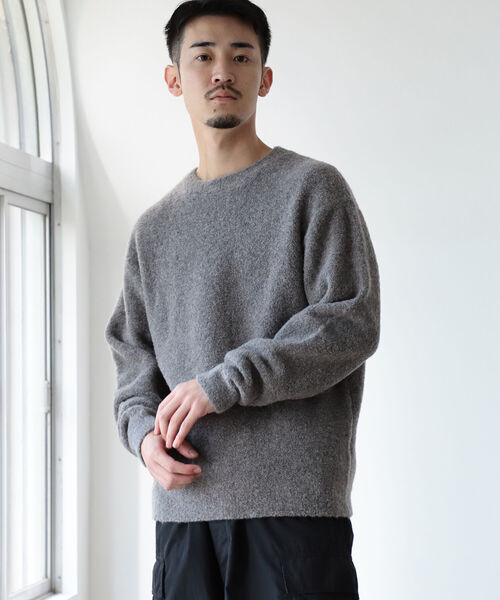 BEAMS（ビームス）の「BEAMS / 5ゲージ ブークレ クルーネック（ニット/セーター・メンズ・ブラック/ベージュ/グレー系その他・LARGE/SMALL/MEDIUM）」の12枚目の写真