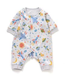 Ampersand | ニットキルト前開き総柄カバーオール(宇宙柄)(肌着)