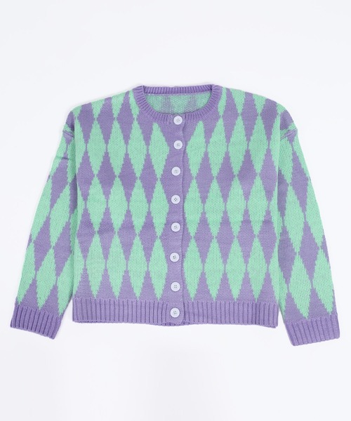 WC（ダブル シー）の「ハーリキンチェックカーディガン（カーディガン/ボレロ・レディース・ブルー/パープル/ピンク・FREE）」の9枚目の写真