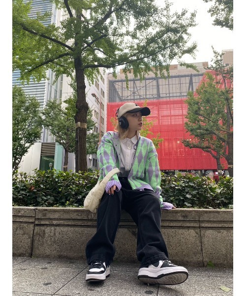 WC（ダブル シー）の「ハーリキンチェックカーディガン（カーディガン/ボレロ・レディース・ブルー/パープル/ピンク・FREE）」の8枚目の写真