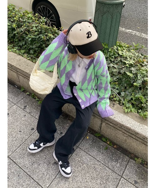 WC（ダブル シー）の「ハーリキンチェックカーディガン（カーディガン/ボレロ・レディース・ブルー/パープル/ピンク・FREE）」の20枚目の写真